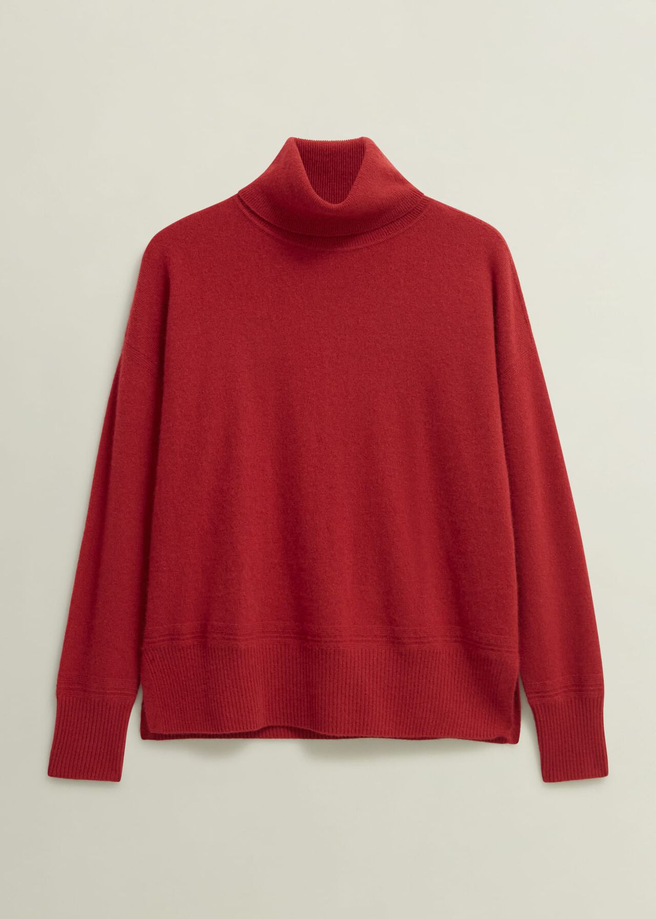 Delora Cashmere Roll Neck Sweater, Pomegranate Red, hi-res