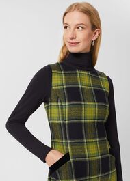 Amaris Wool Dress, Green Navy, hi-res