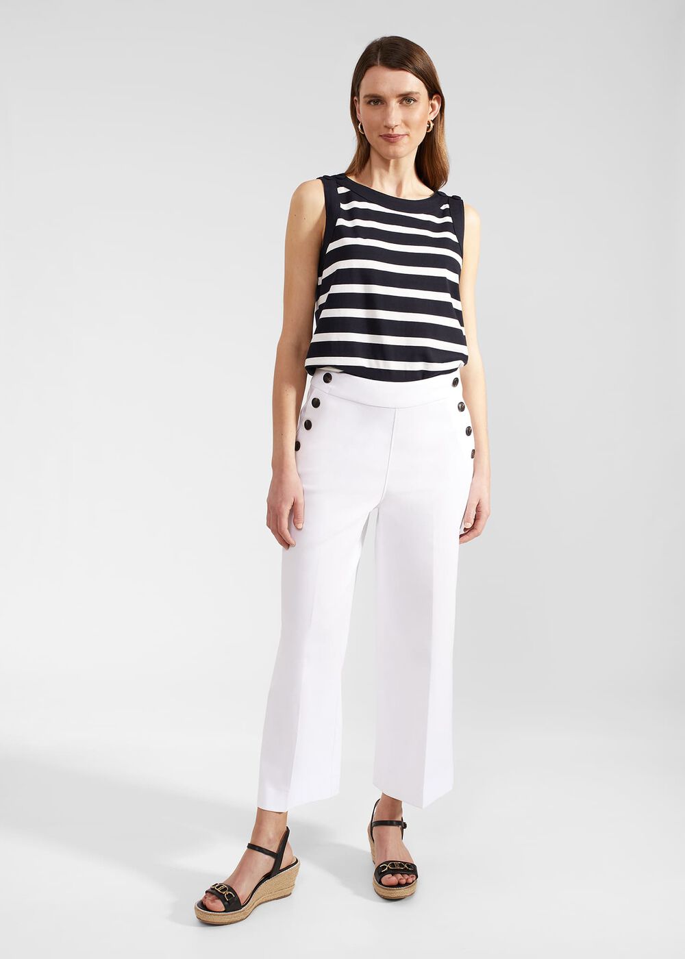 Simone Crop Pants, White, hi-res