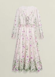 Fay Silk Bow Detail Dress, Pink Multi, hi-res