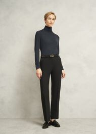 Lara Merino Rollneck Sweater, Charcoal Grey, hi-res
