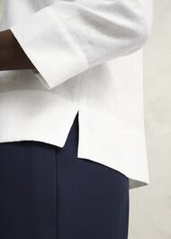 Nita Linen Shirt, White, hi-res