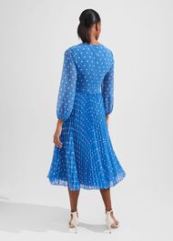 Selena Spot Fit And Flare Dress, Blue Ivory, hi-res