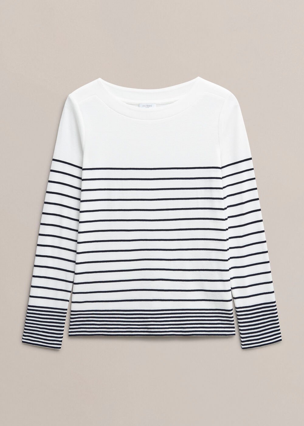 Constance Corron Striped Top, White Navy, hi-res