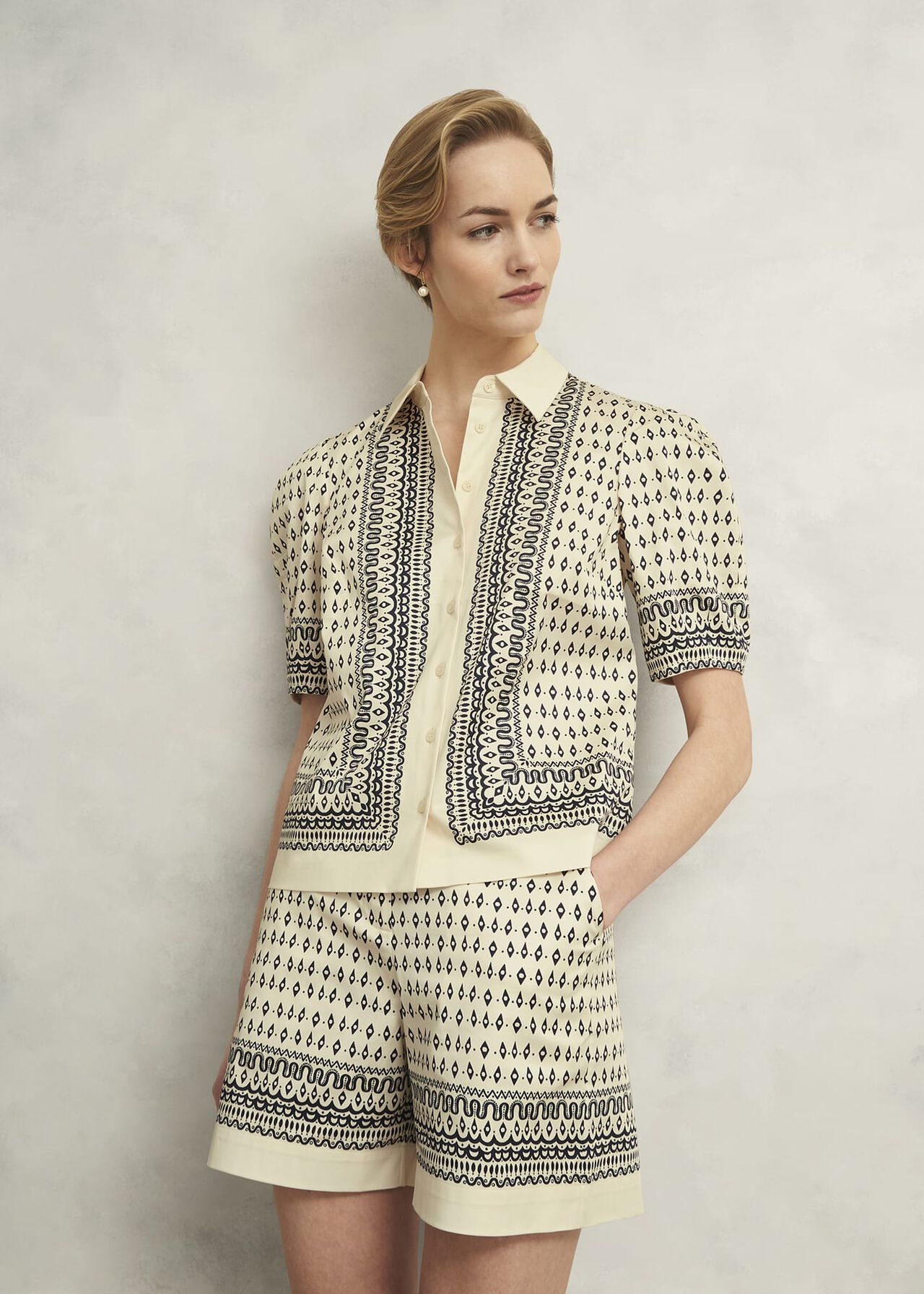 Suri Shirt, Cream Navy, hi-res