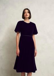 Petite Catalina Velvet Dress, Midnight Navy, hi-res