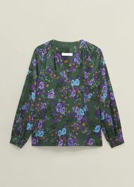 Edna Floral Top, Green Multi, hi-res
