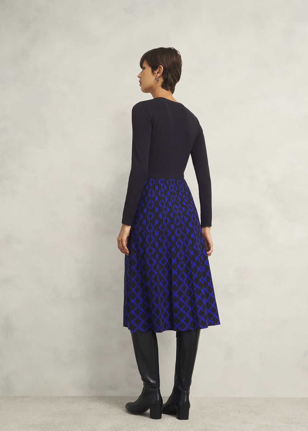 Petite Larna Dress, Black Blue, hi-res