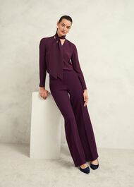 Mimi Silk Blouse, Warm Plum, hi-res