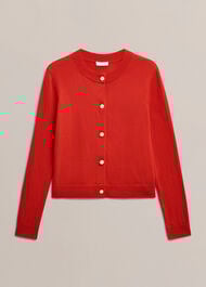 Priya Cardigan, Hibiscus Red, hi-res