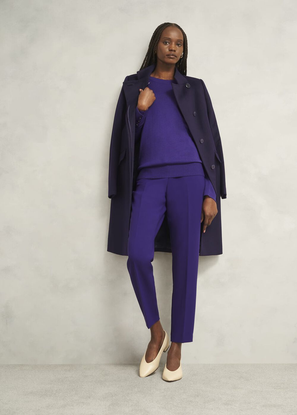 Purple Penny Merino Wool Crew Neck Knitted Sweater, Future Purple, hi-res