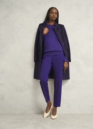 Purple Penny Merino Wool Crew Neck Knitted Sweater, Future Purple, hi-res