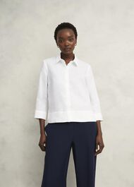Nita Linen Shirt, White, hi-res