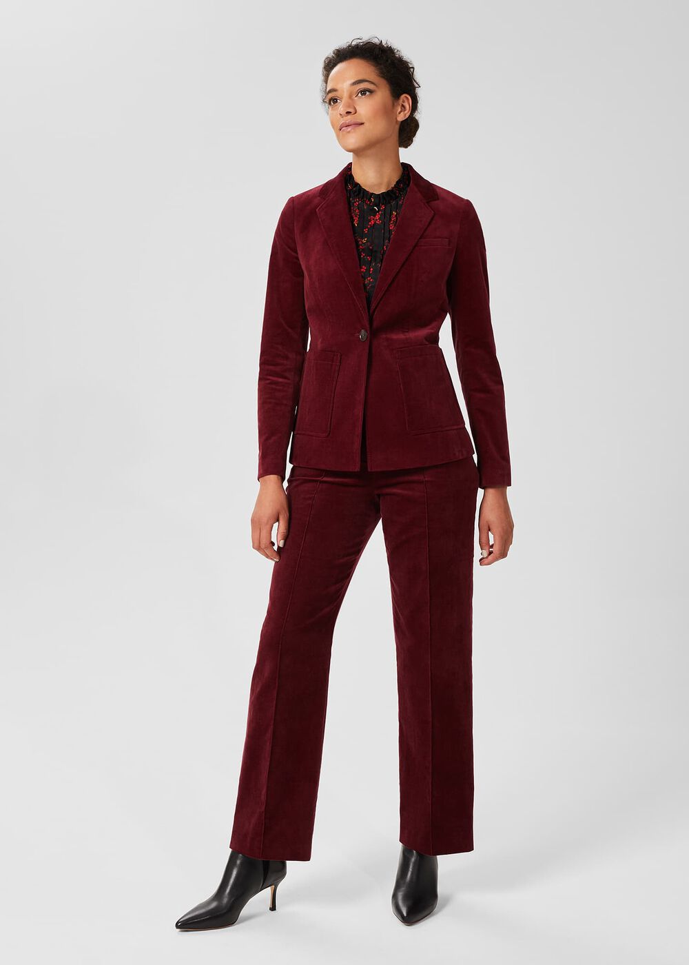 Kassandra Cord Pants, Dark Red, hi-res