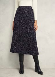 Teia Pleated Skirt, Black Multi, hi-res