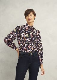 Elspeth Blouse, Navy Multi, hi-res