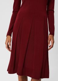 Calla Knitted Dress, Wine Red, hi-res