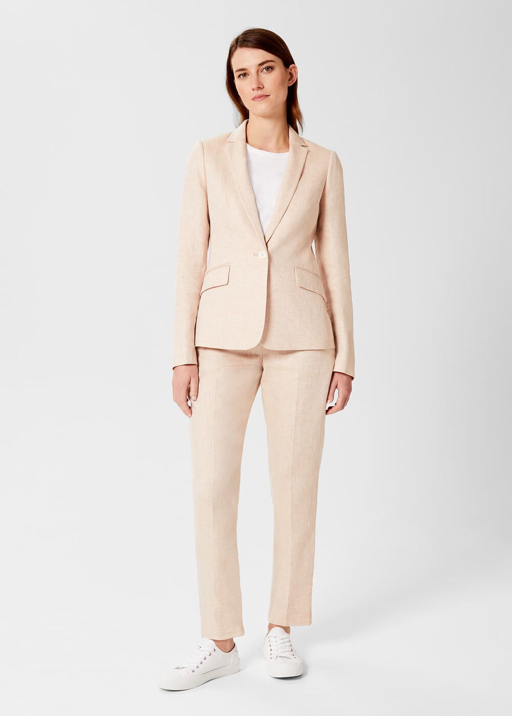 Petite Ivana Linen Jacket , Warm Neutral, hi-res