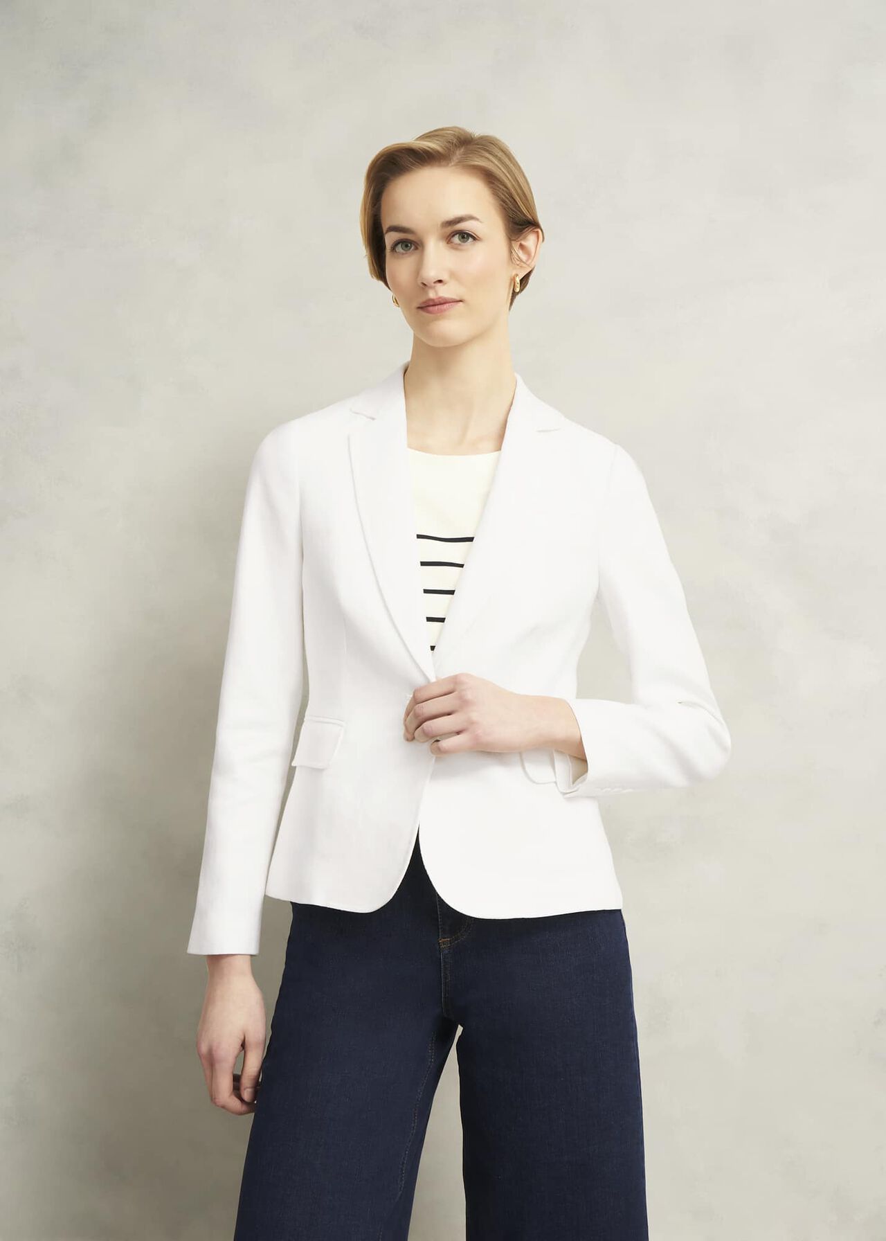 Blake Linen Jacket, Ivory, hi-res