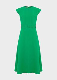 Meera Belted Dress, Cilantro Green, hi-res