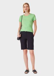 Pixie Cotton T-Shirt, Green Marl, hi-res
