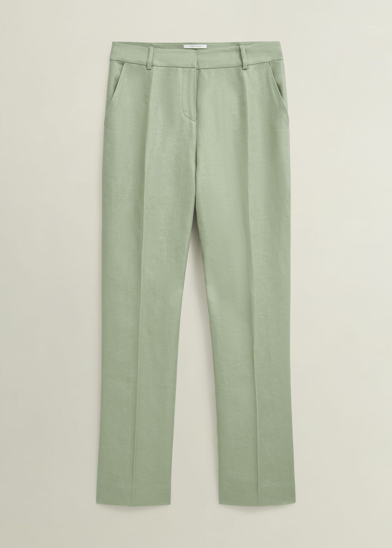 Marietta Linen Straight Pants, Sage Green, hi-res