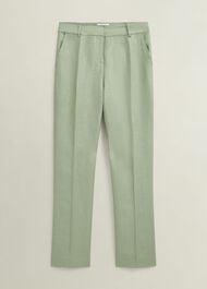 Marietta Linen Straight Pants, Sage Green, hi-res