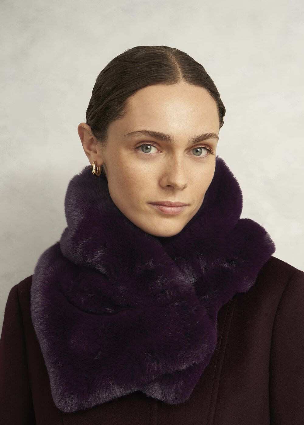 Christie Faux Fur Scarf, Malbec Purple, hi-res