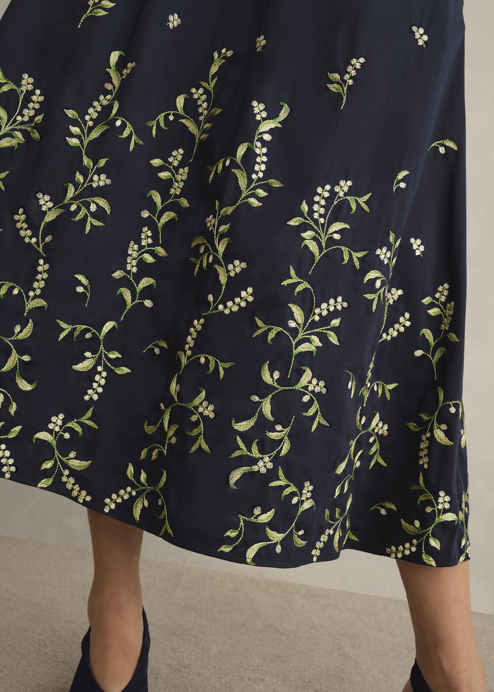 Annie Floral Embroidered Skirt, Midnight Multi, hi-res