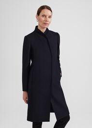 Millie Wool Coat, Navy, hi-res