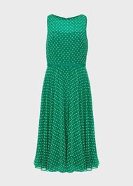 Della Spot Fit And Flare Dress, Green Ivory, hi-res