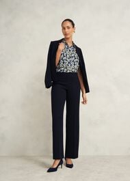 Mel Wide Pants, Navy, hi-res