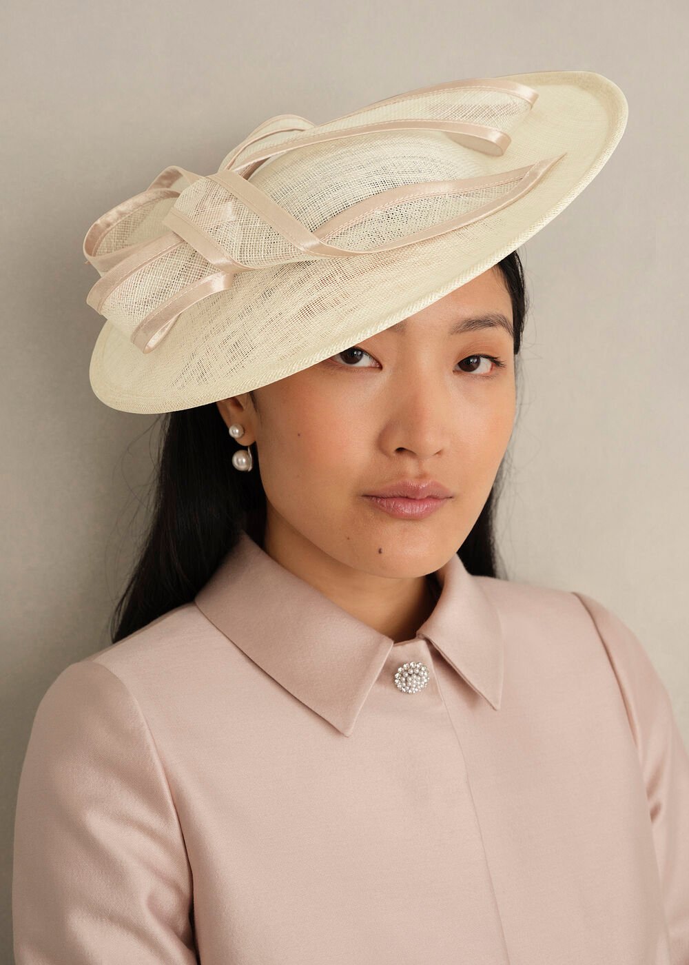 Ottilie Fascinator, Ivory Oyster, hi-res