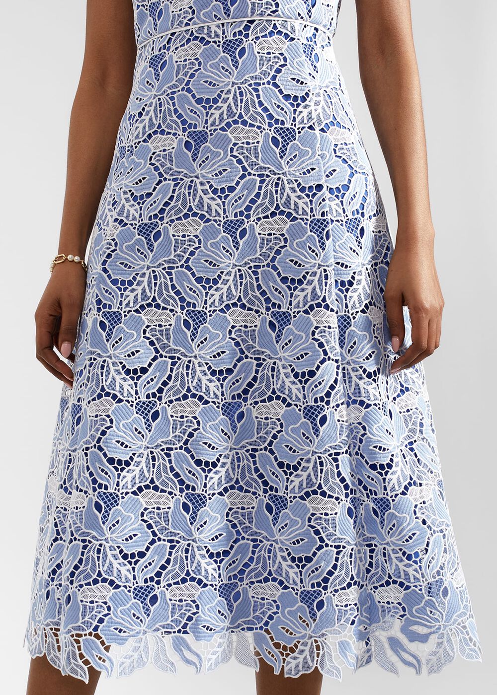 Phoebe Lace Midi Dress, Blue Ivory, hi-res