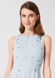 Carly Floral Midi Dress, Blue Multi, hi-res