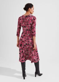 Mabel Jersey Dress, Black Pink, hi-res