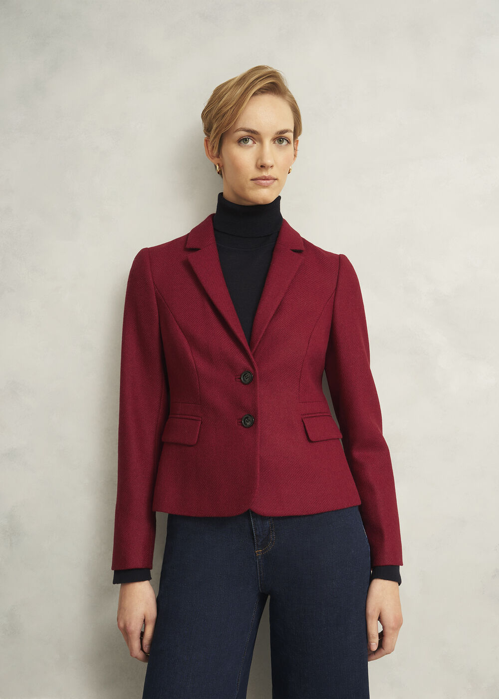 Petite Hackness Wool Jacket, Red, hi-res