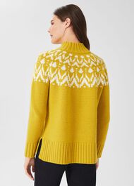 Meredith Fairisle Jumper with Alpaca, Lemon Yellow, hi-res