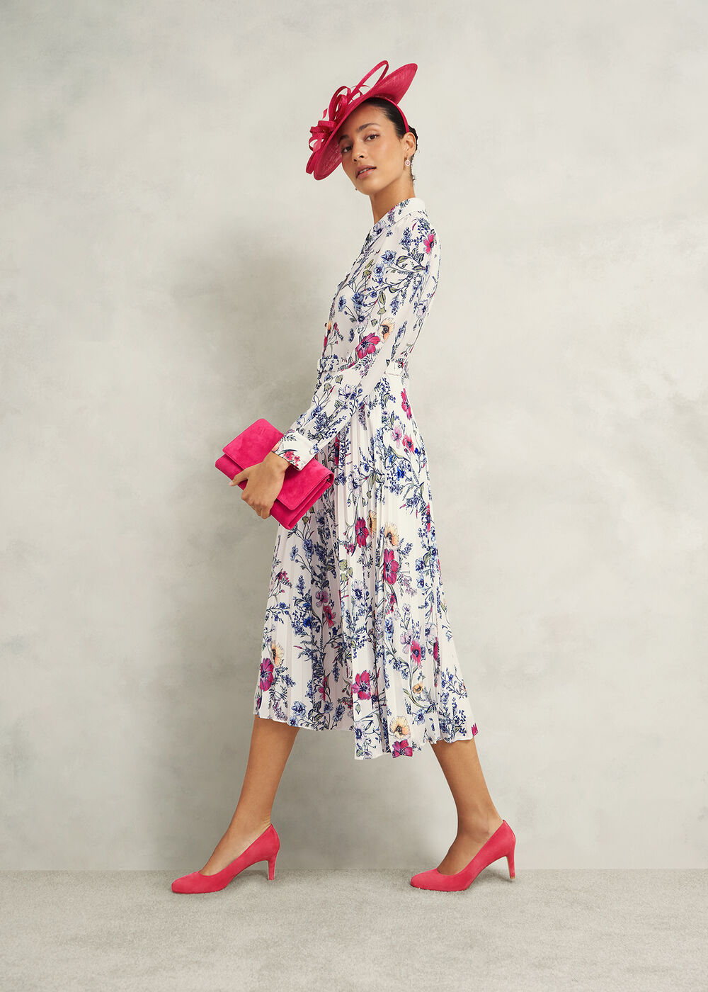 Renata Suede Clutch, Zinnia Pink, hi-res