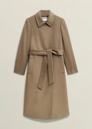 Livia Wool Wrap Coat, Neutral, hi-res
