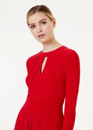 Suri Jersey Fit And Flare Dress, Red, hi-res