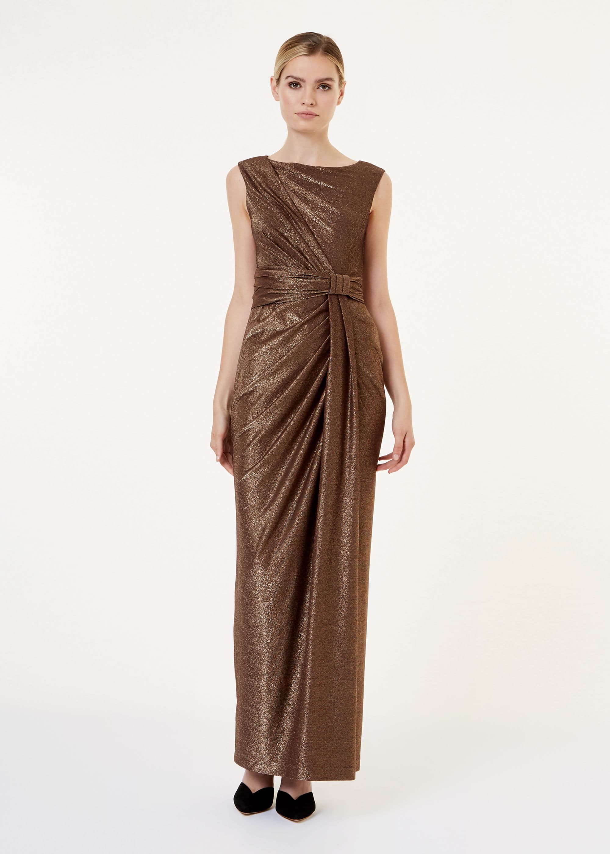 gold a line gown