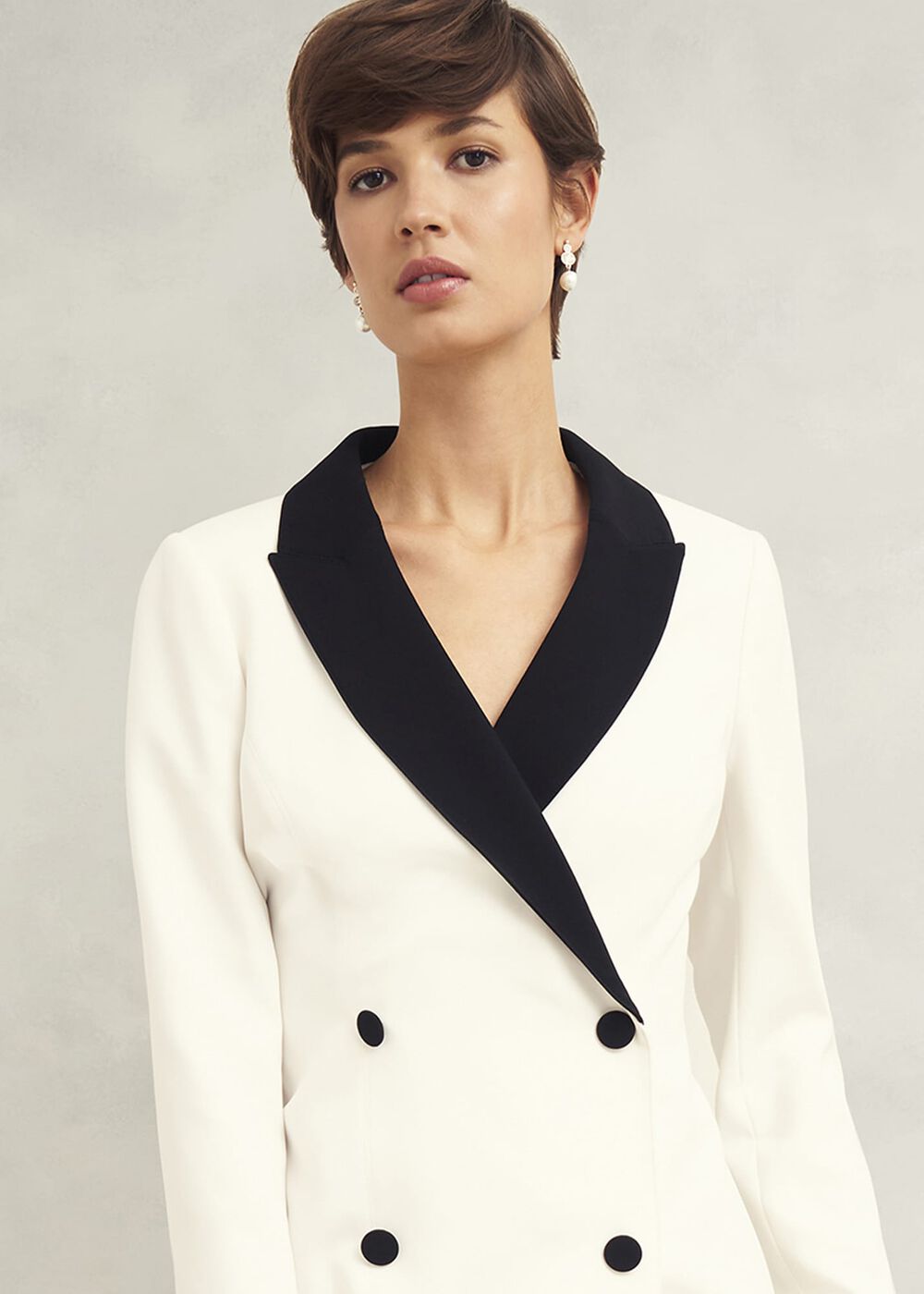 Exbury Dress, Ivory Black, hi-res