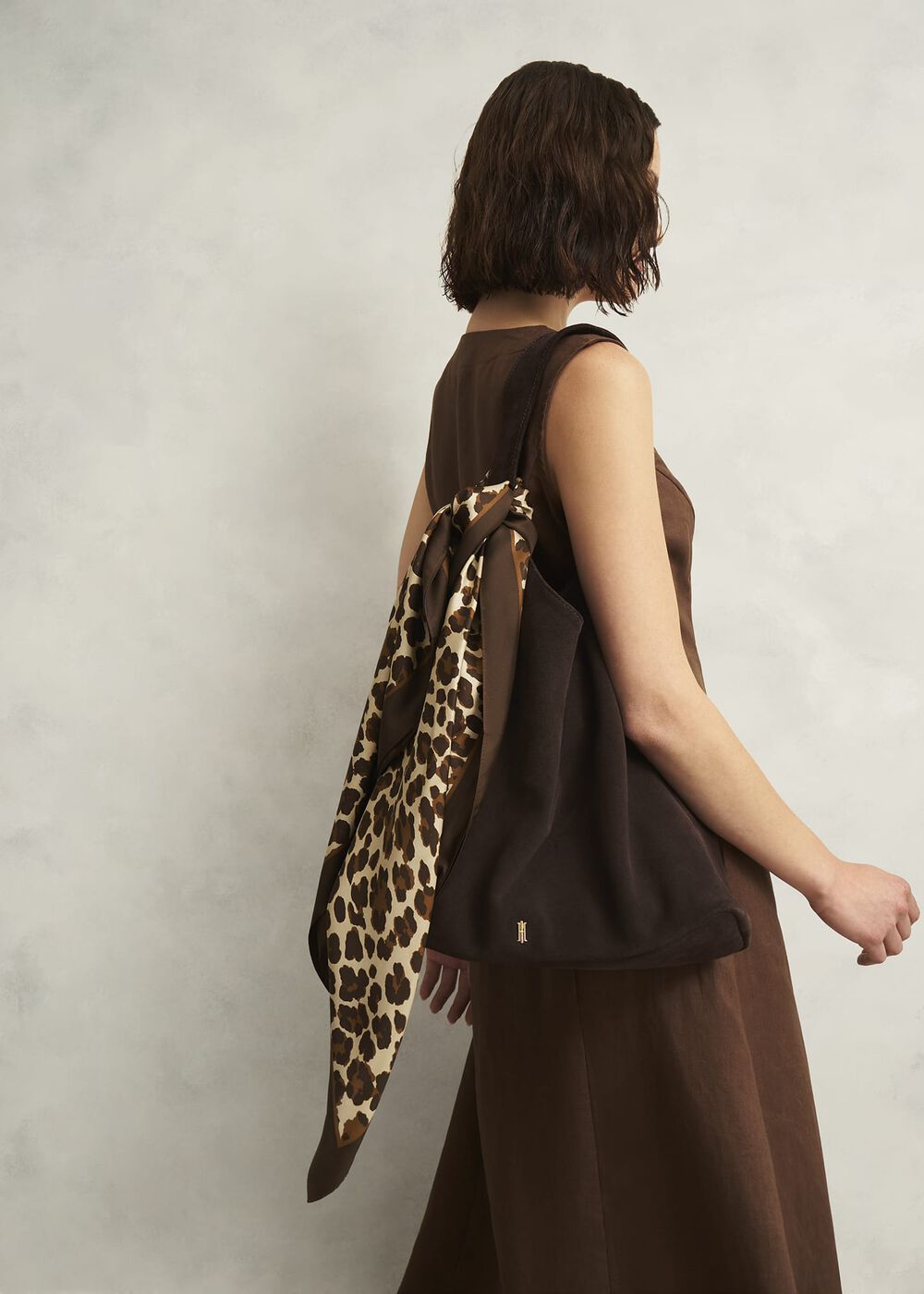Bria Silk Leopard Scarf, Brown Multi, hi-res