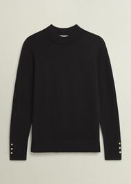 Bella Merino Wool Jumper, Black, hi-res