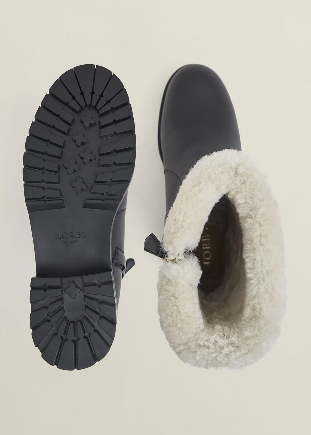 Josie Shearling Boots, Black, hi-res