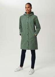 Kathy Water Resistant Parka With Hood, Dark Sage Green, hi-res
