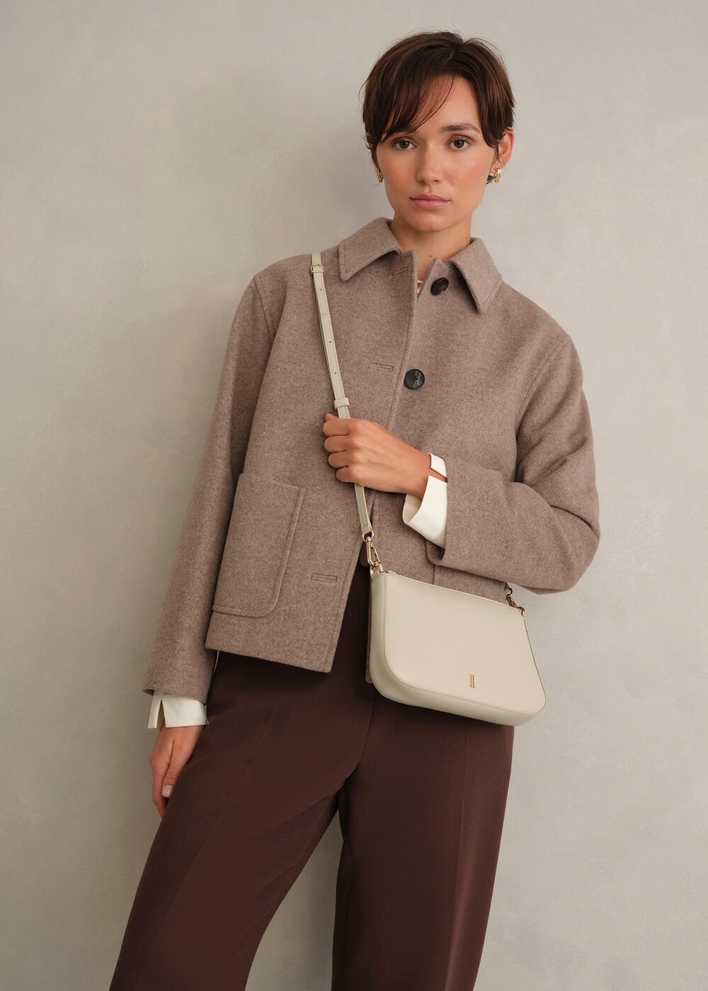 Briella Leather Bag, Light Beige, hi-res