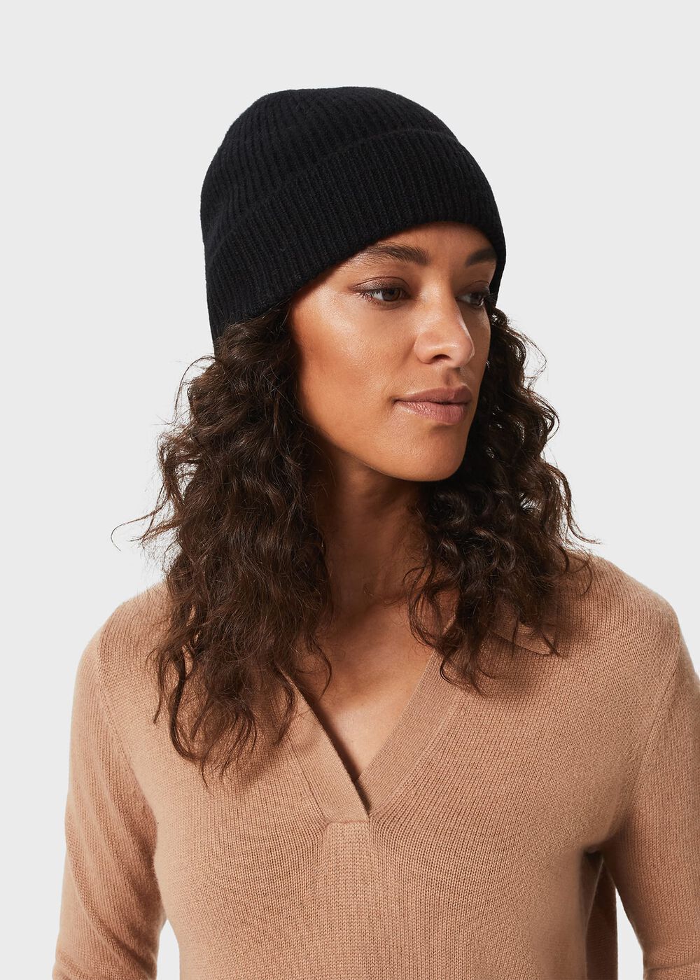 Mabel Cashmere Hat , Black, hi-res