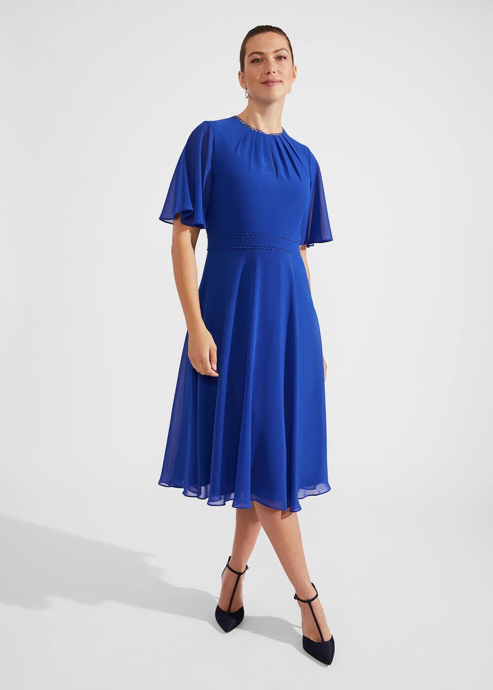 Petite Samara Fit And Flare Dress, Lapis Blue, hi-res